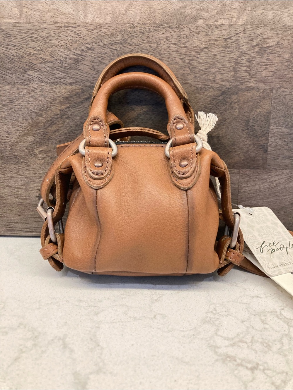 FREE PEOPLE We the Free Baby Emerson Leather Tote Bag in Black w/Mini Emerson - Picture 11 of 12